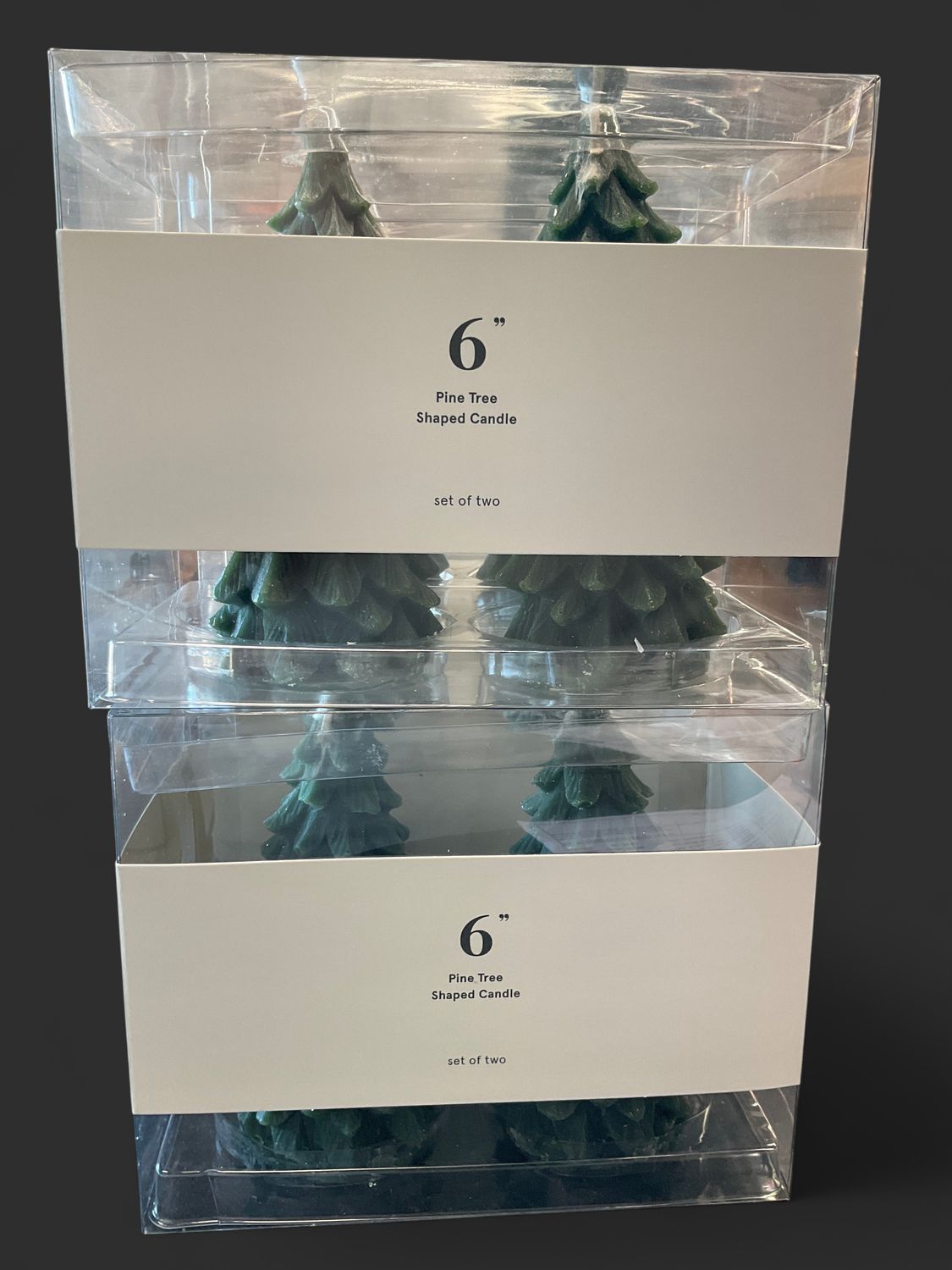 Green Christmas tree shaped candle