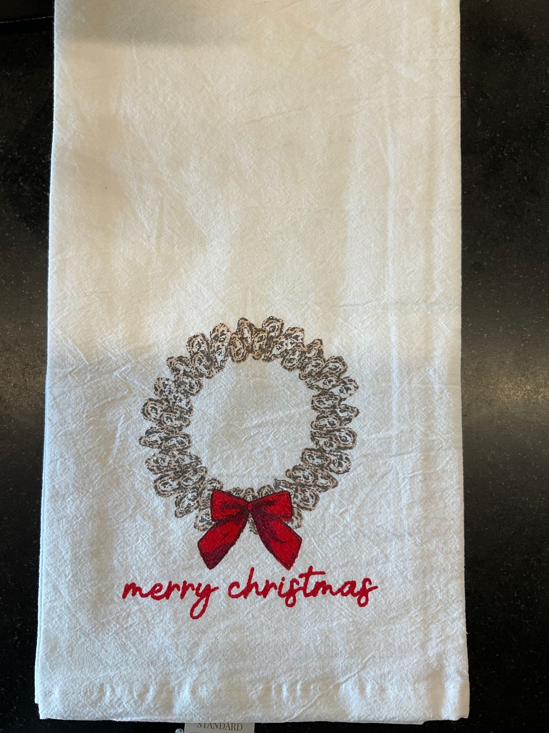 Oyster wreath tea towel