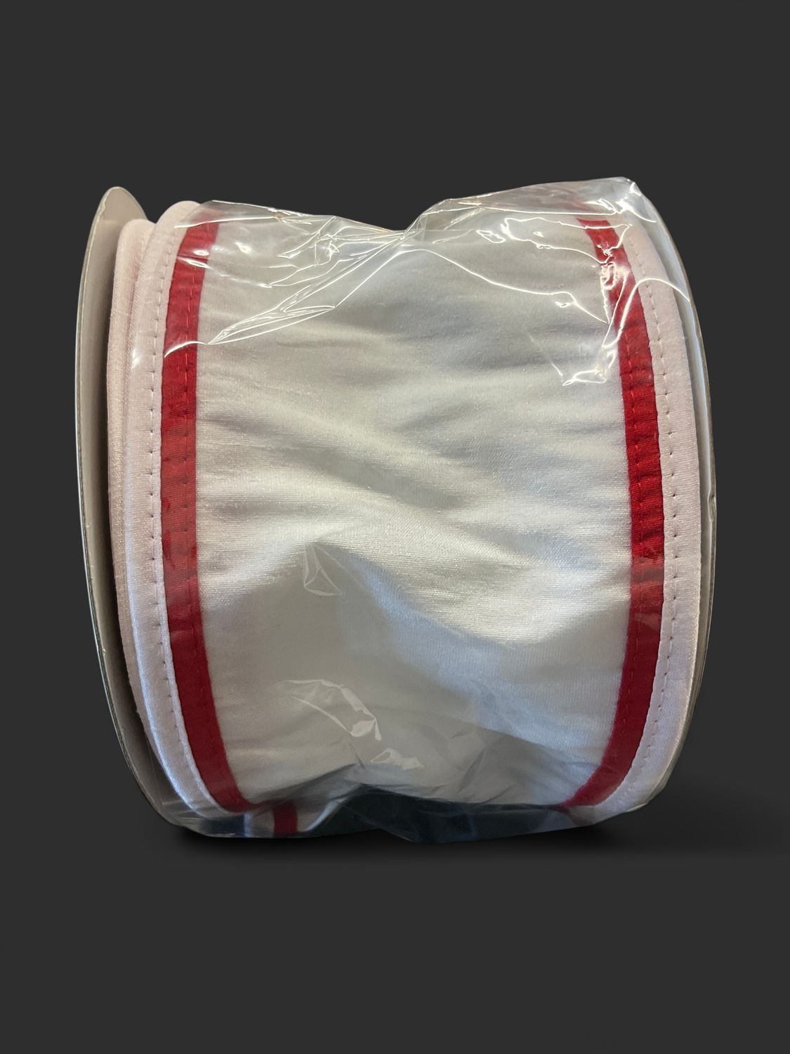 White with Red Ribbon