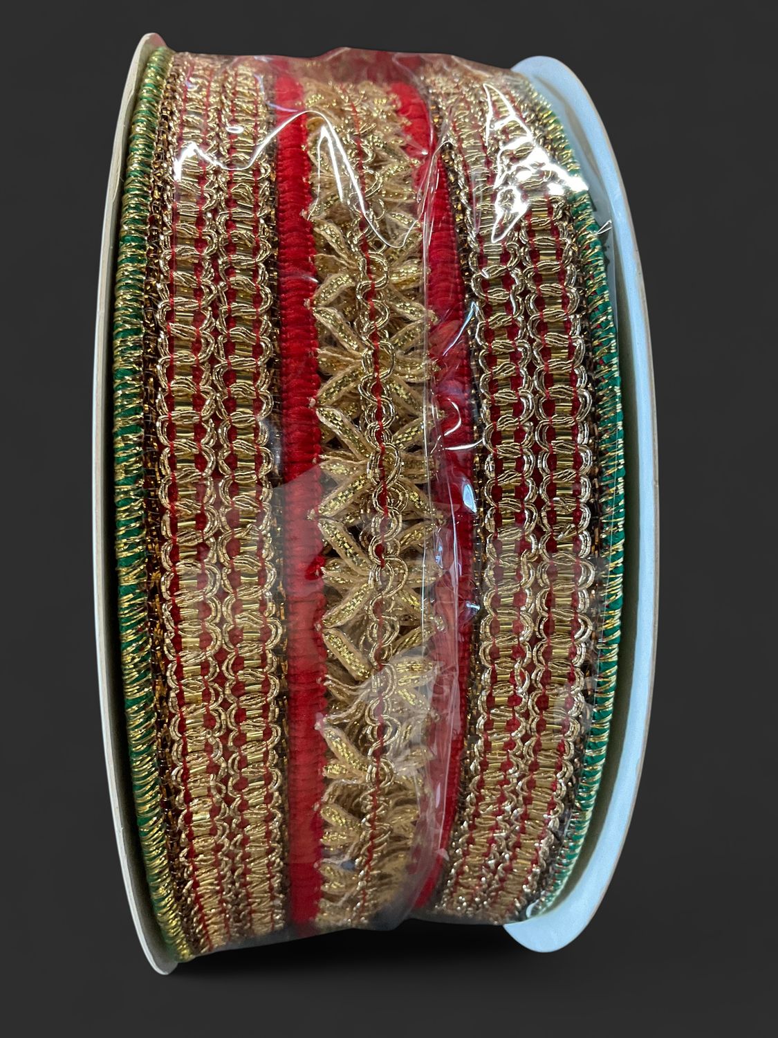 Red green and gold ribbon