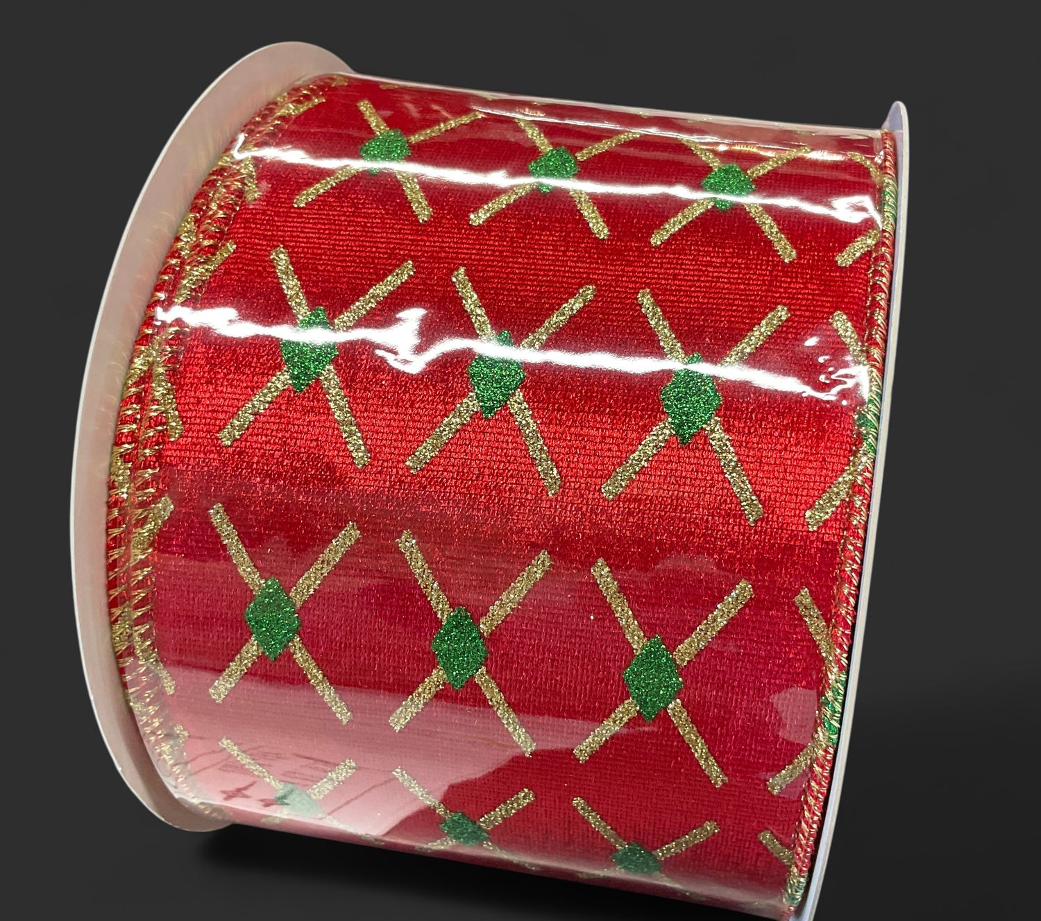 Red velvet with gold ribbon
