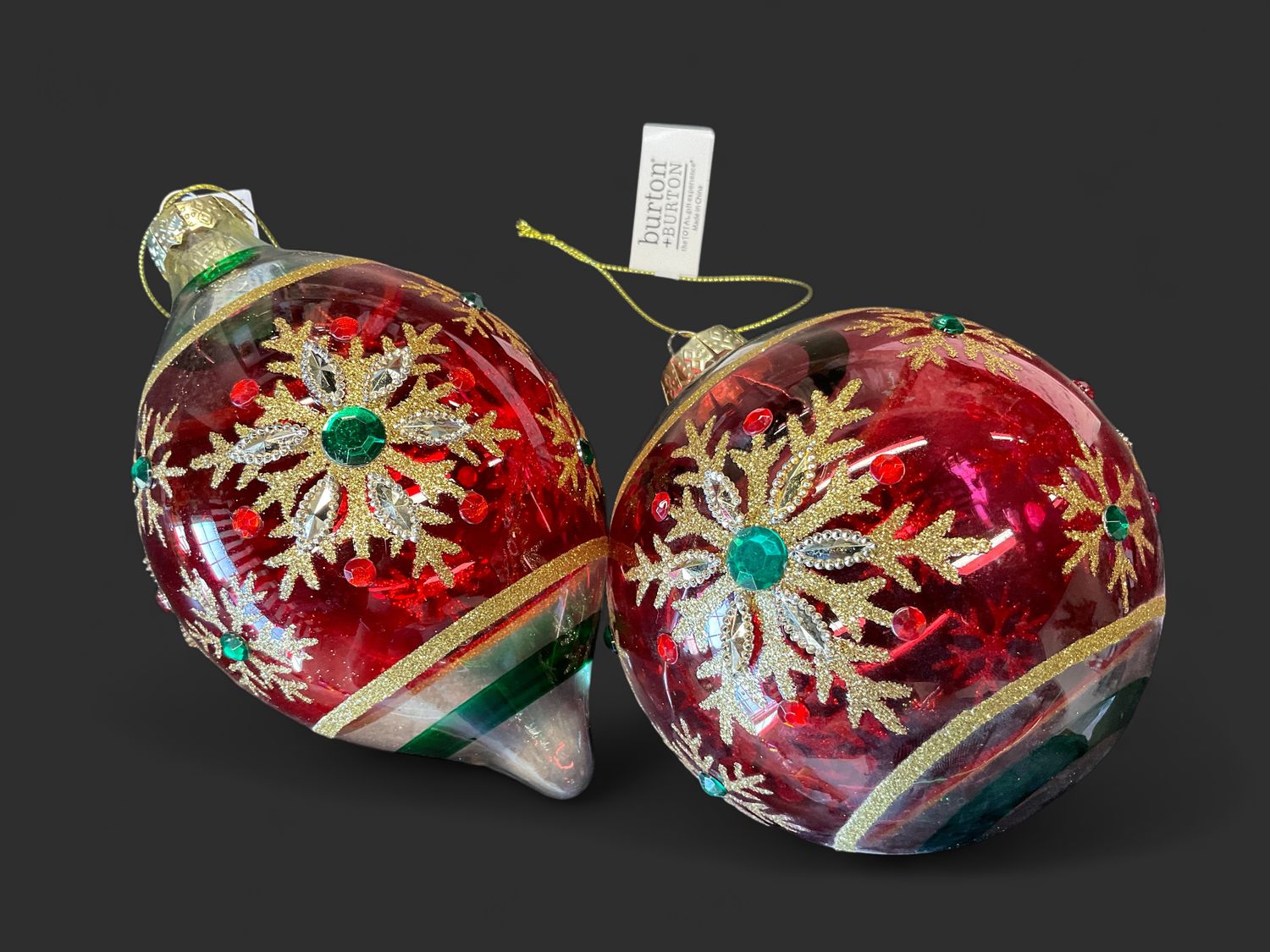 Glass Red/Green ornaments