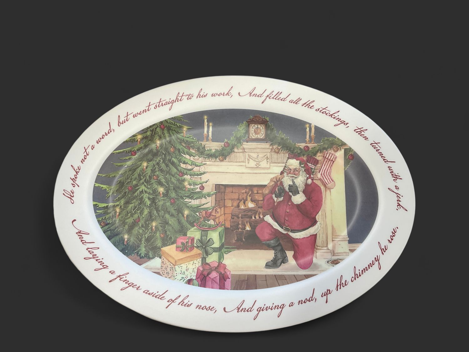 Fireplace Santa Platter