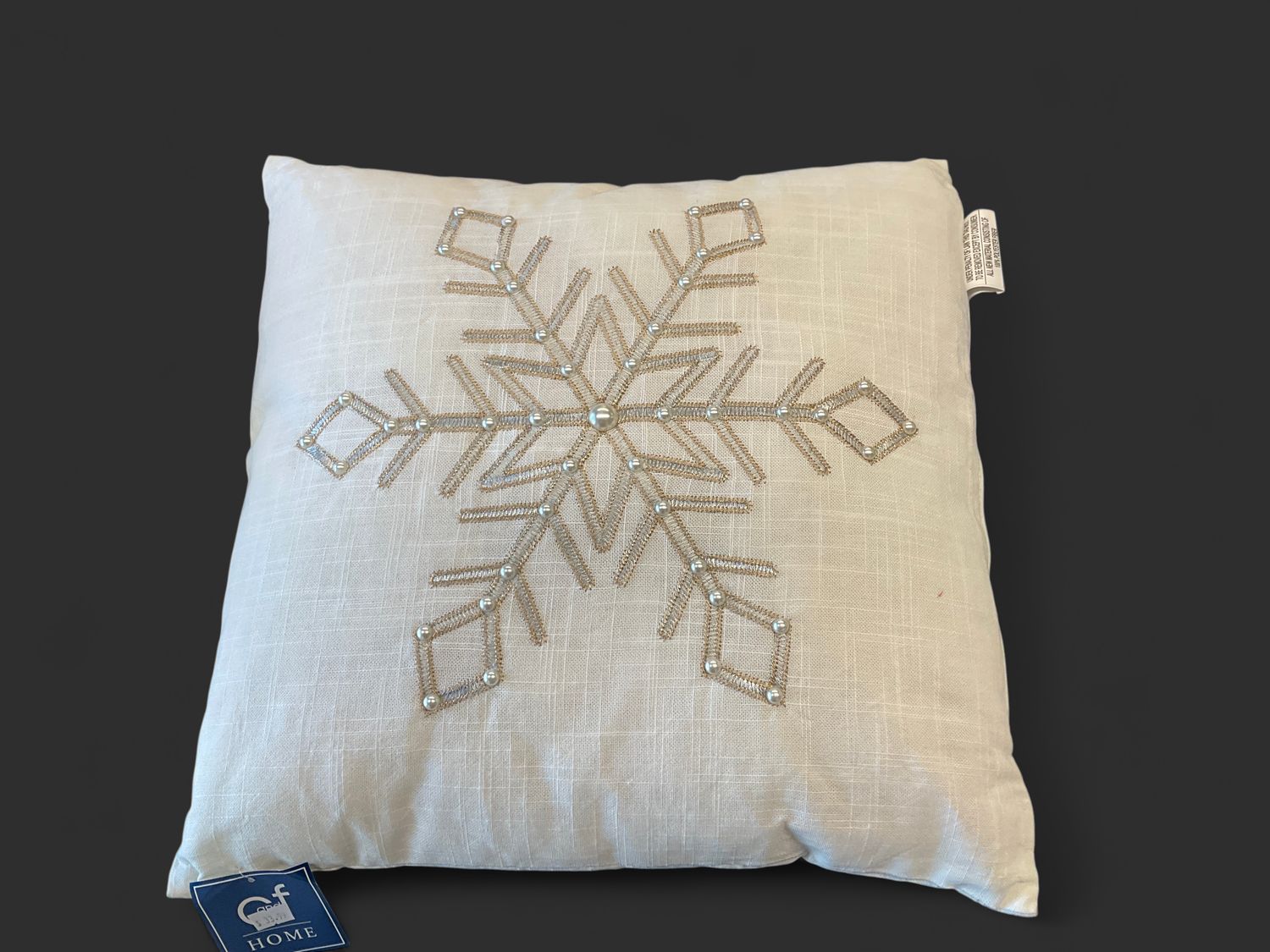Champagne Snowflake Pillow