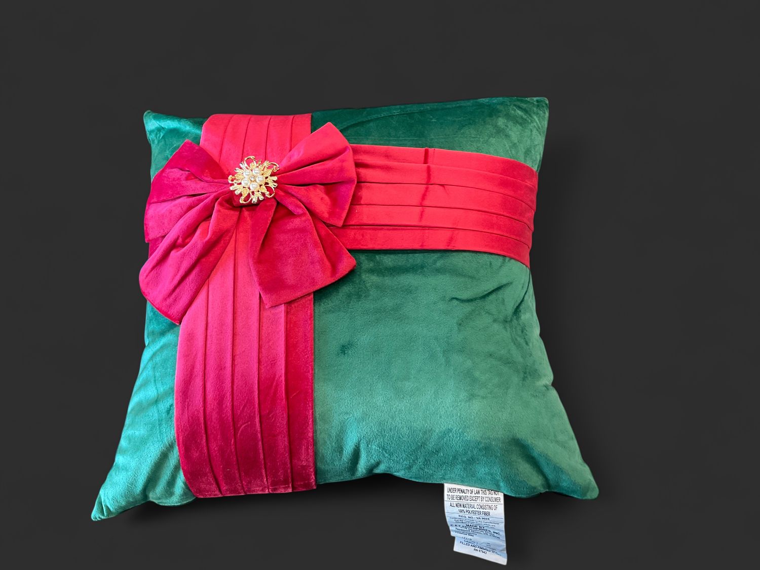Green Present Pillow