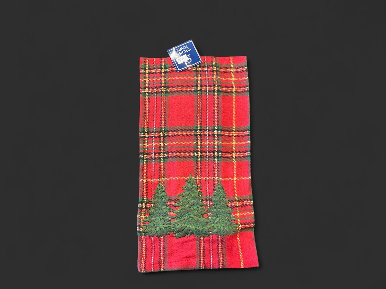 Spruce trio plaid towel