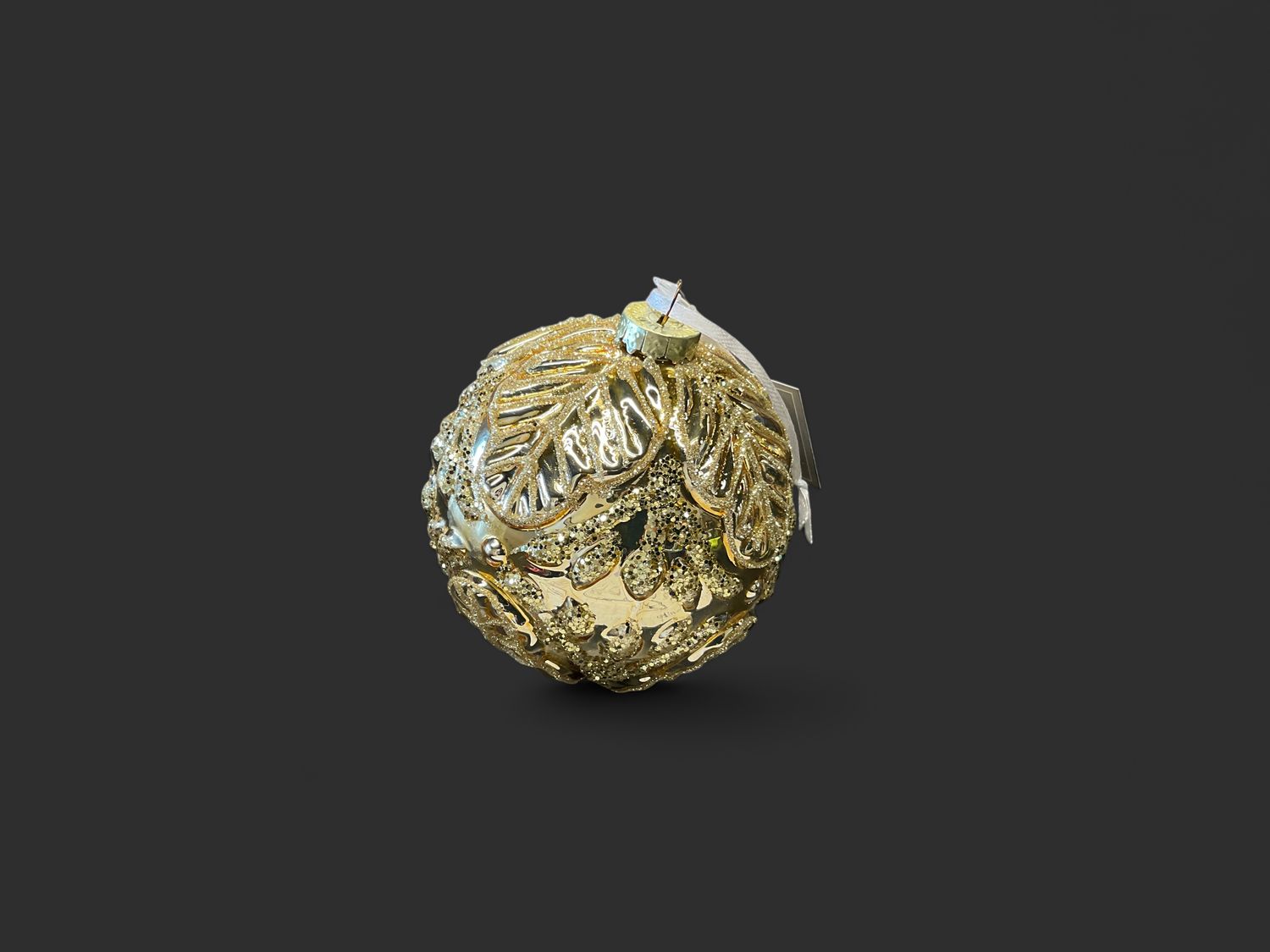 Antique Gold Embossed Orb Ornament