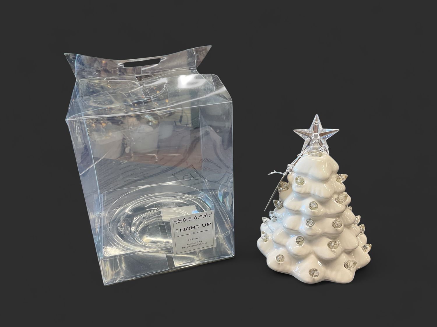 Small white tree LED figurine