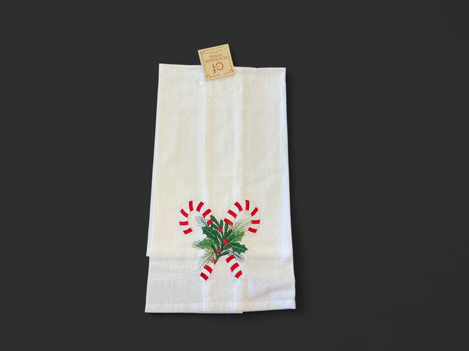 Candy cane kitchen towel