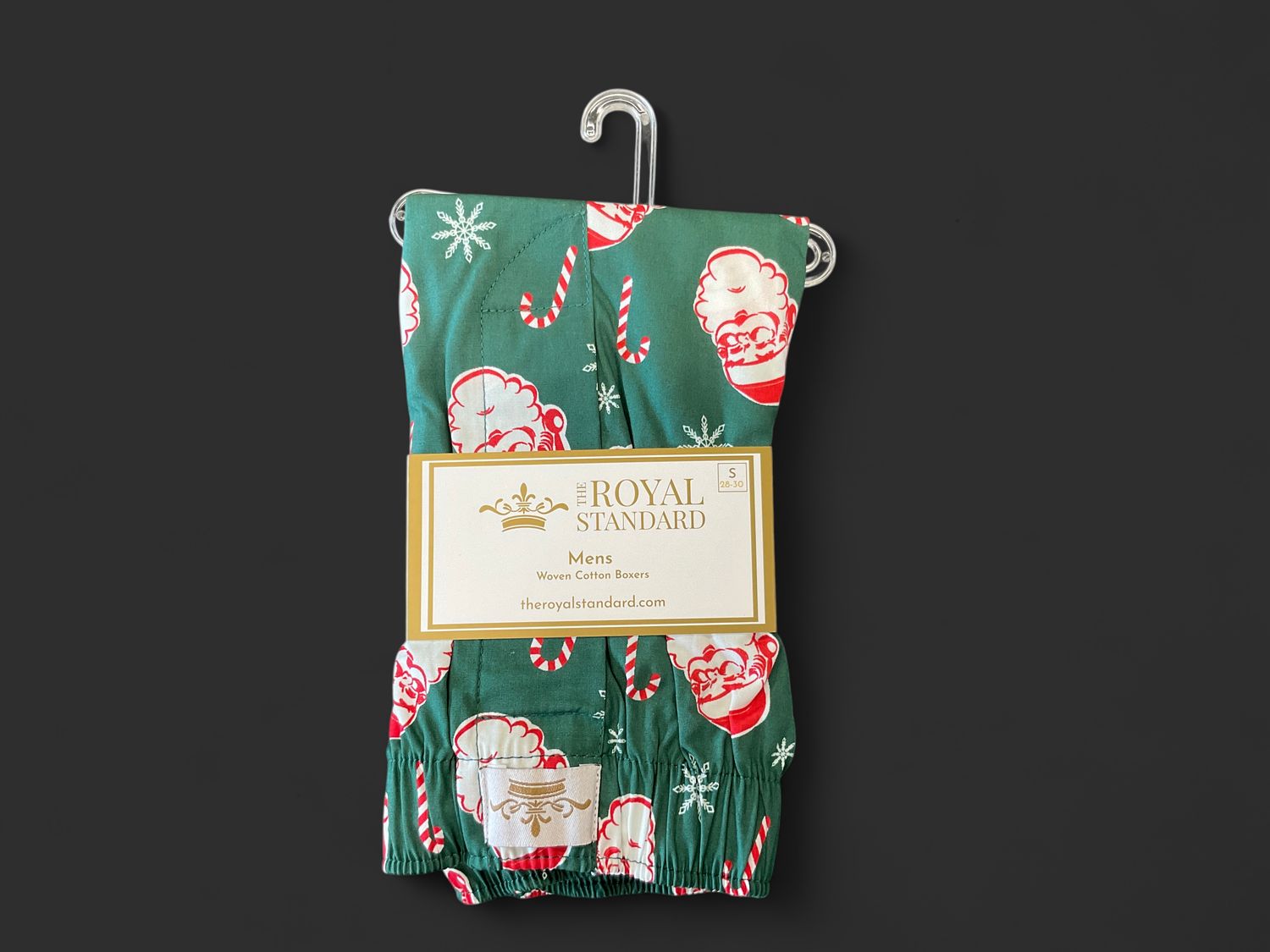 Men’s candy cane Santa boxers, Size: S