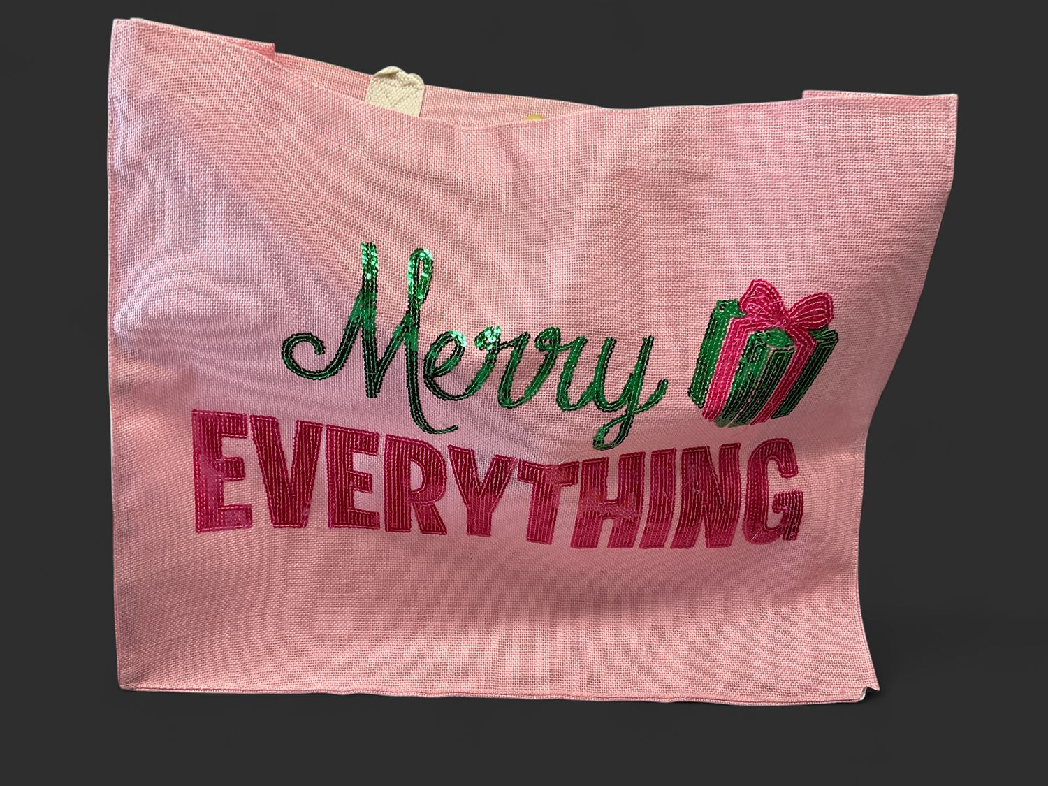 Merry Everything sequin carry all tote 22 x 19 x 8