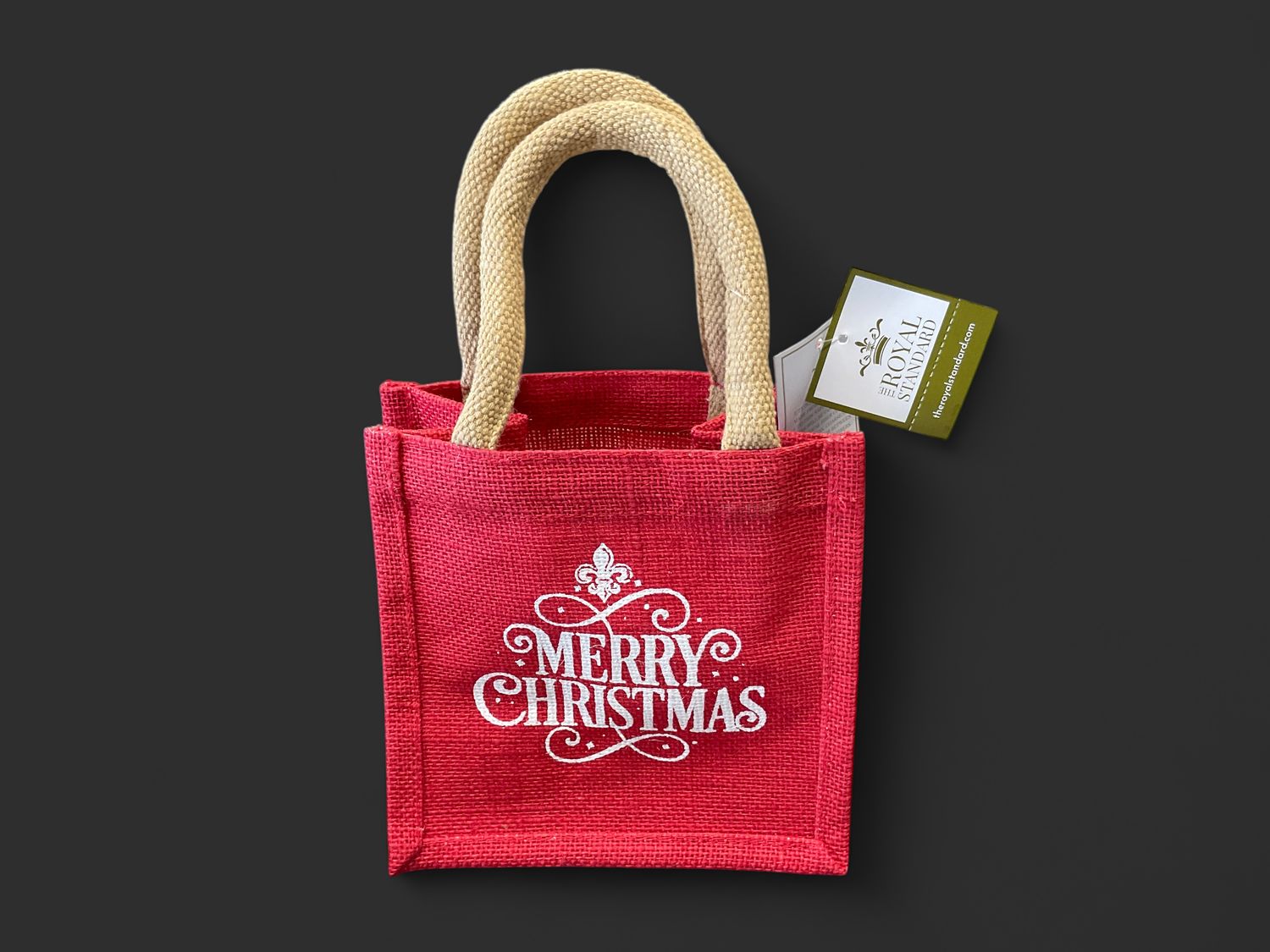 Merry Christmas Fleur petite gift tote 7 x 7 x 5