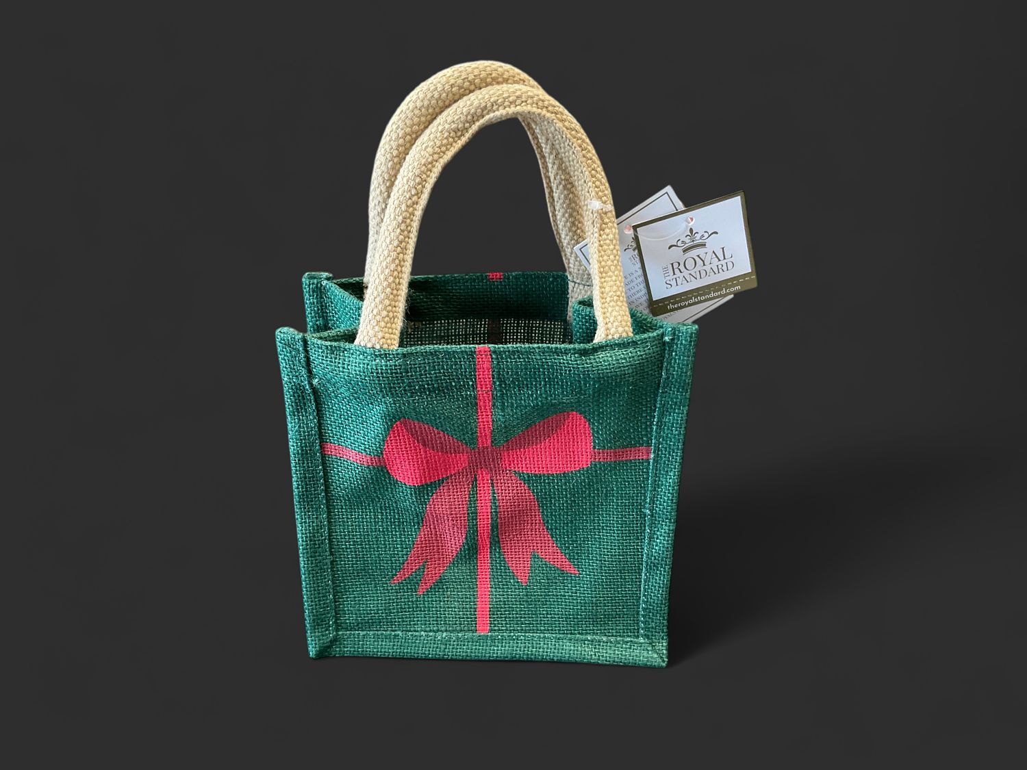Christmas Bow Petite gift tote 7x7x5