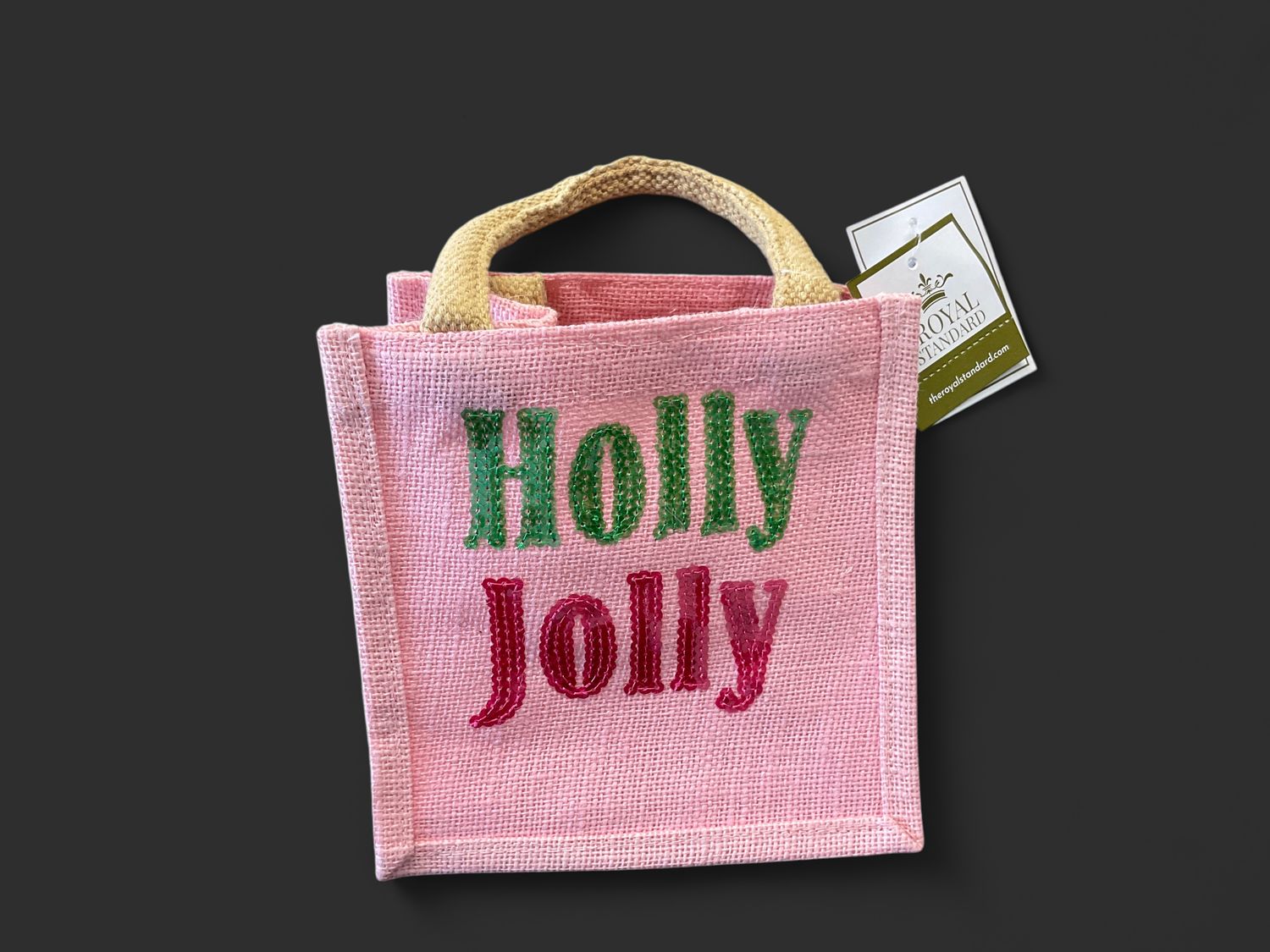 Holly Jolly Petite gift tote 7x7x5