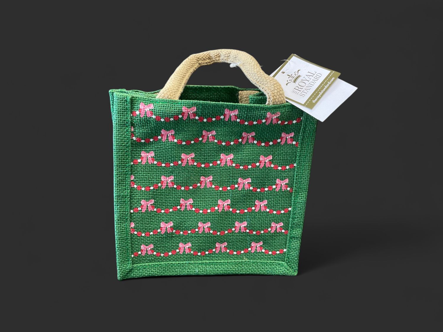 Bow Garland petite gift tote 7 x 7 x 5