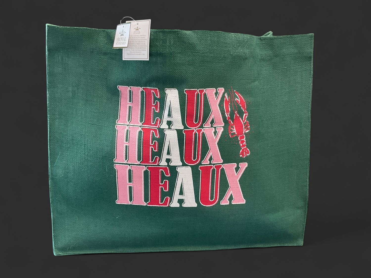 Heaux crawfish carryall tote 22 x 19 x 8