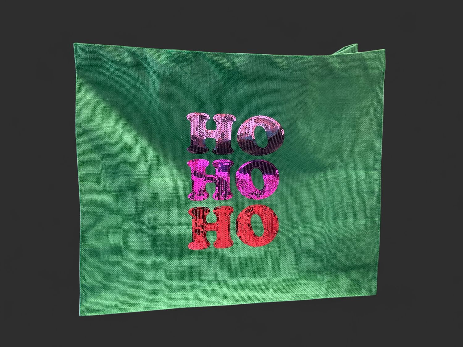 Hohoho sequin carryall tote 22 x 19 x 5