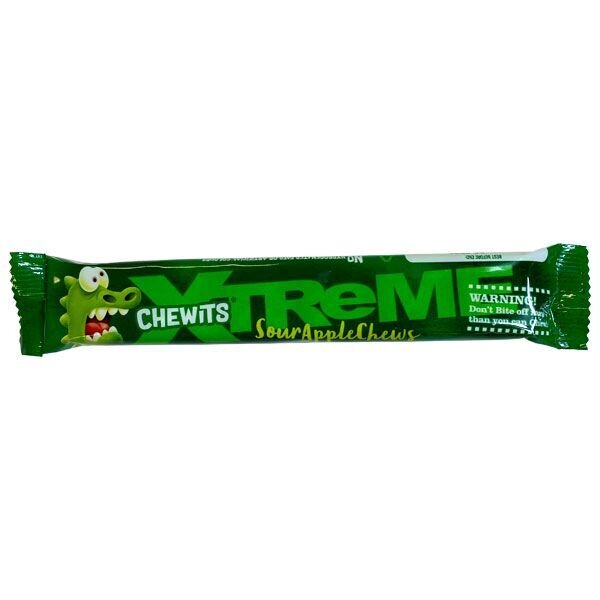 Chewits Xtreme Sour Apple Stick Pack. Suitable for Vegetarians  34gm