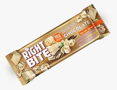 Right Bite Protein Bar White Chocolate Vegan No Added Sugar Gluten Free Keto Friendly 35G