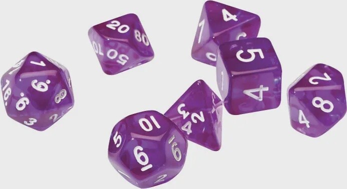 Sirius dice - Translucent Purple Resin