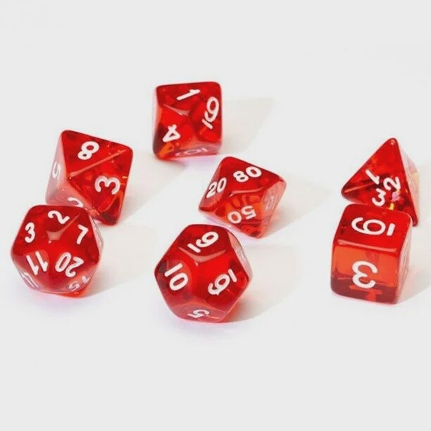 Sirius dice - Transparent Dice Set Red &amp; White