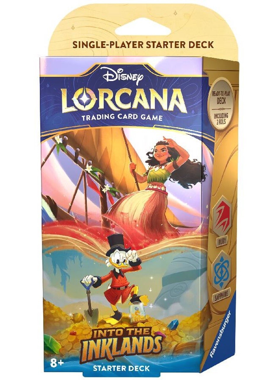 Disney Lorcana  Into The Inklands Trading Card Game Starter Deck Sapphire &amp; Ruby