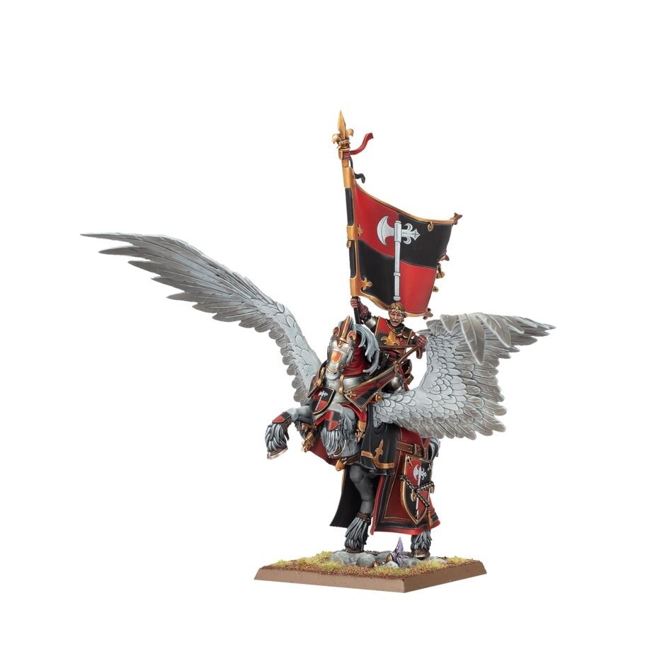 Warhammer The Old World Kingdom of Bretonnia Battle Standard Bearer On Royal Pegasus