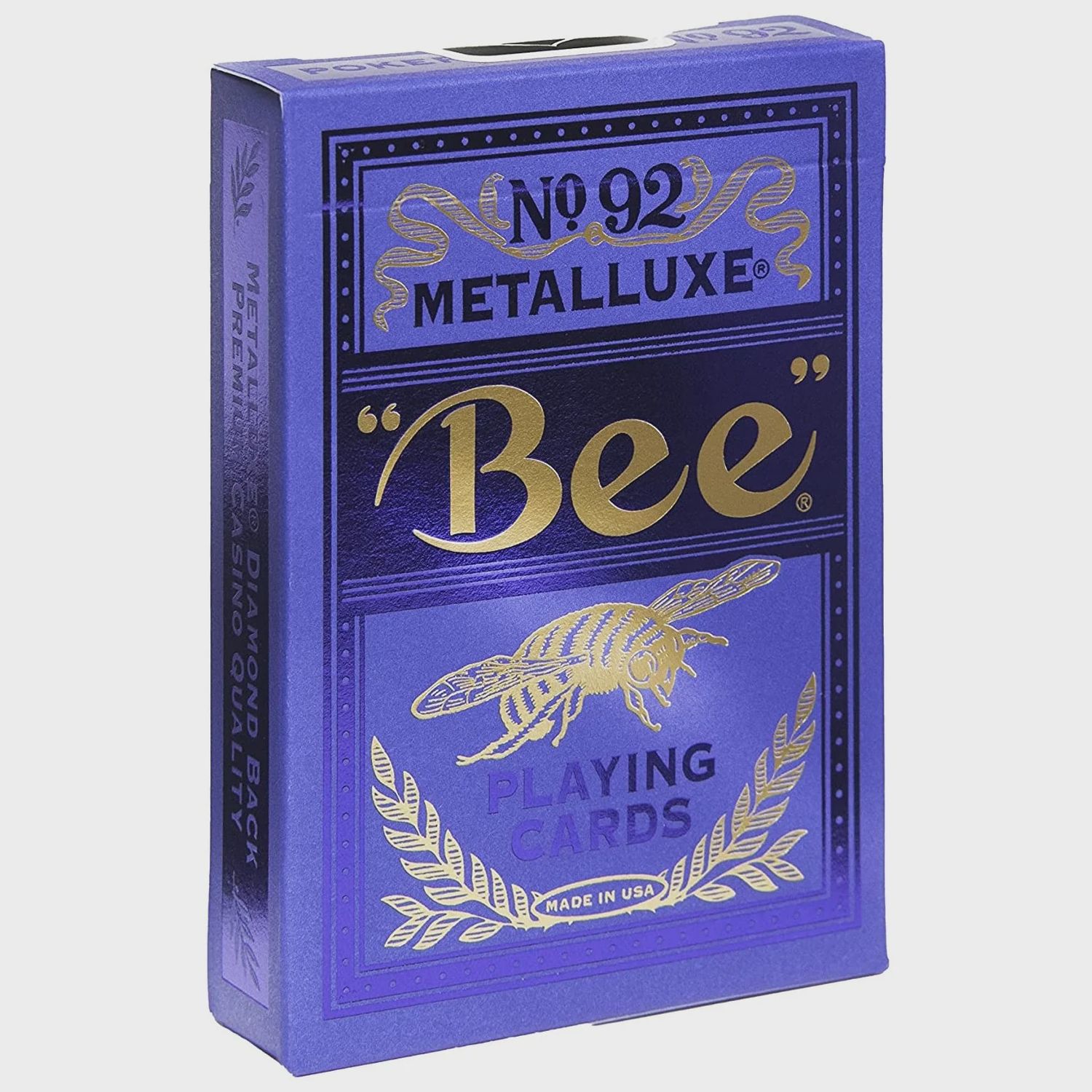 №92 Metalluxe “Bee”  Blue Foil Diamond Back Playing Cards