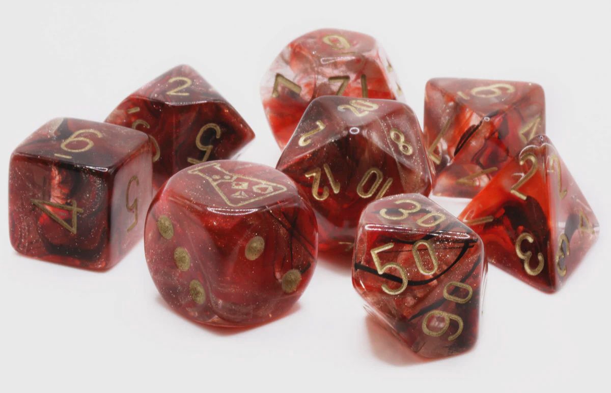 Lab Dice Borealis Cosmos/gold Polyhedral 7-Die Set