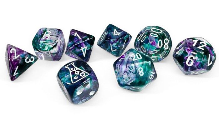 Lab Dice Nebula Fluorite/white Polyhedral 7-Die Set