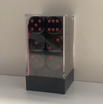 Chessex D6 Dice d6 mm Opaque Black/red