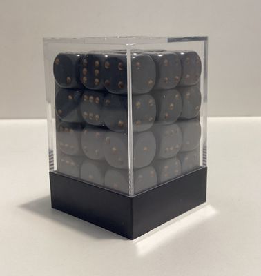 Chessex D6 Dice 12mm Opaque Dark Grey/copper