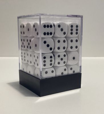 Chessex D6 Dice 12mm Opaque White/black