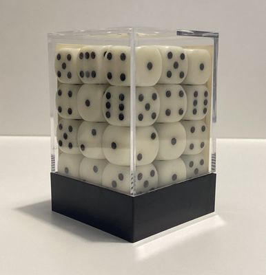 Chessex D6 Dice 12mm Opaque Ivory/black