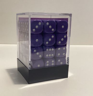 Chessex D6 Dice 12mm Opaque Purple/white