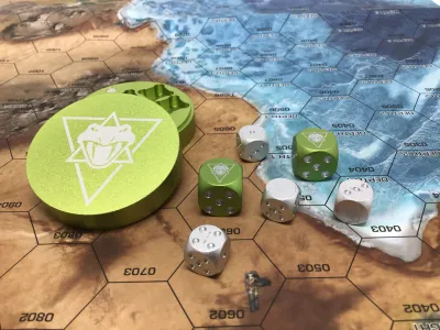 Battletech dice, pins, patches