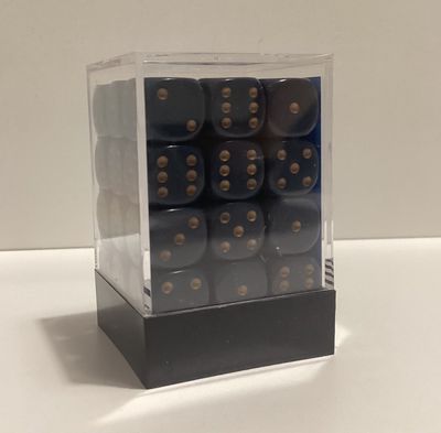 Chessex D6 Dice 12mm Opaque Dusty Blue/copper