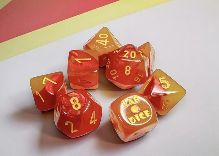 Lab Dice Red/yellow Polyhedral 7-Die Set