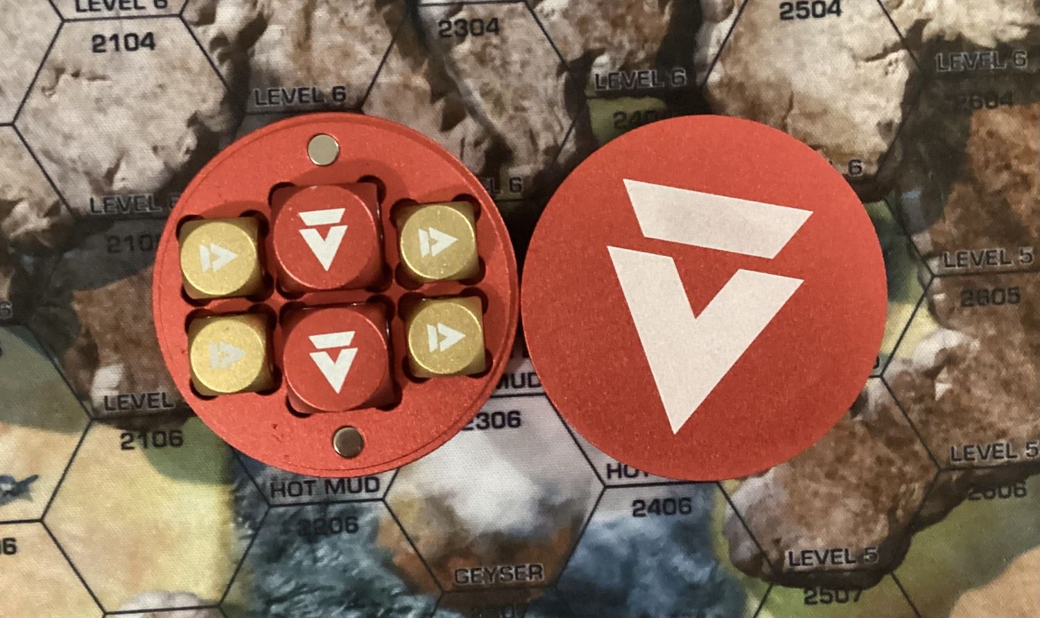 Battletech Red Chevron Dice Puck