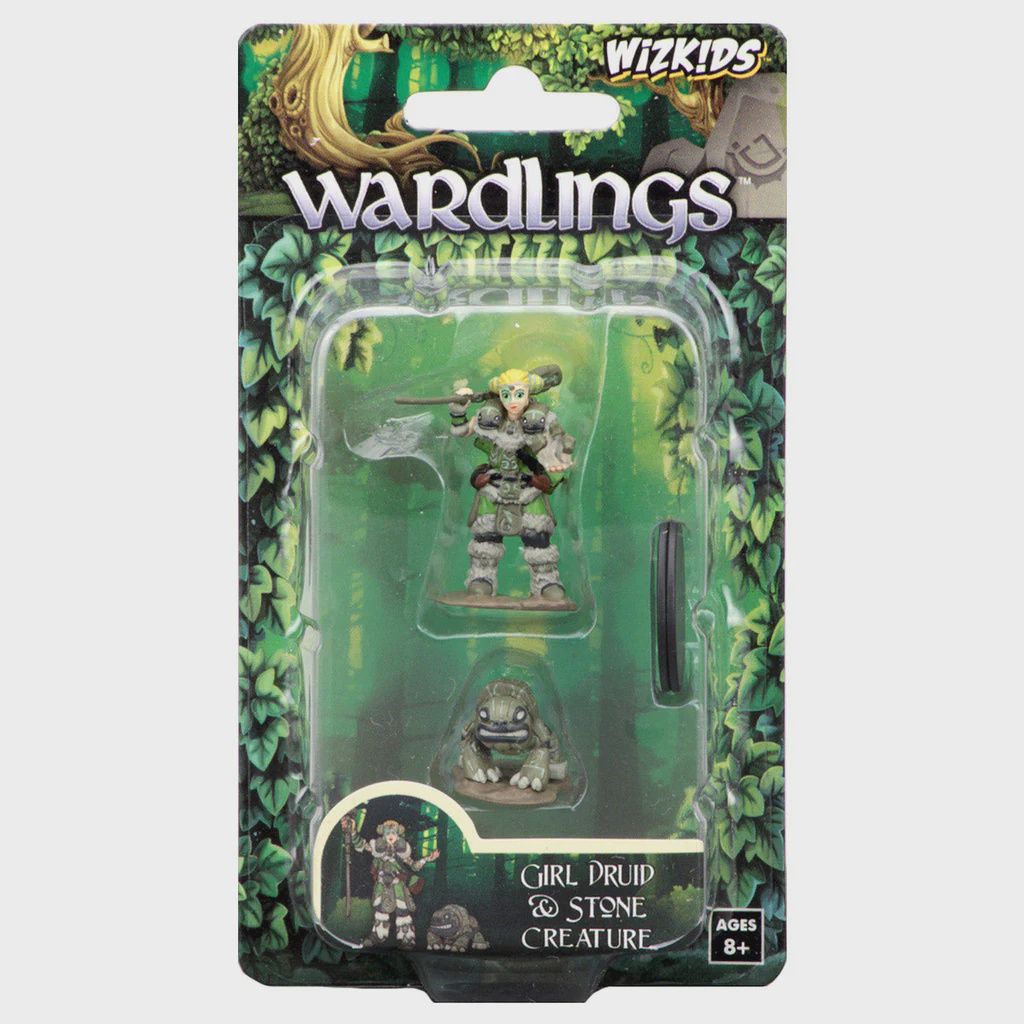 Wardlings Girl Druid &amp; Stone Creature Miniature