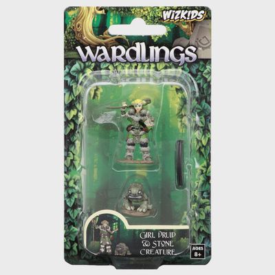 Wardlings Girl Druid &amp; Stone Creature Miniature