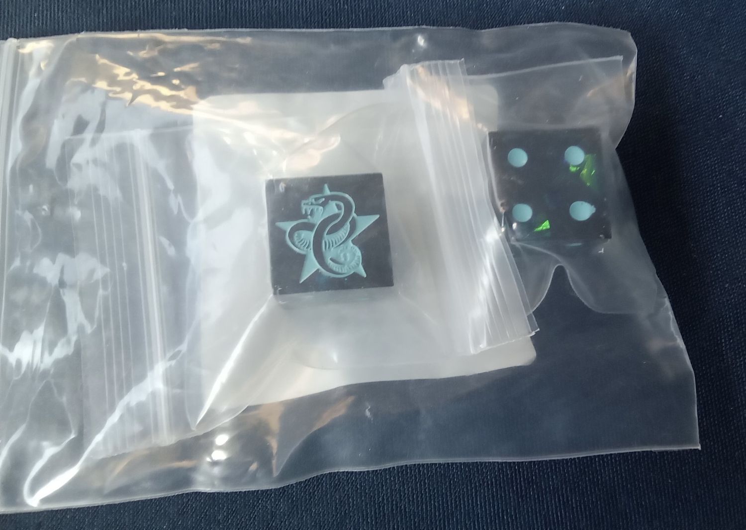 Laser Etched Clan Star Adder Dice Pair