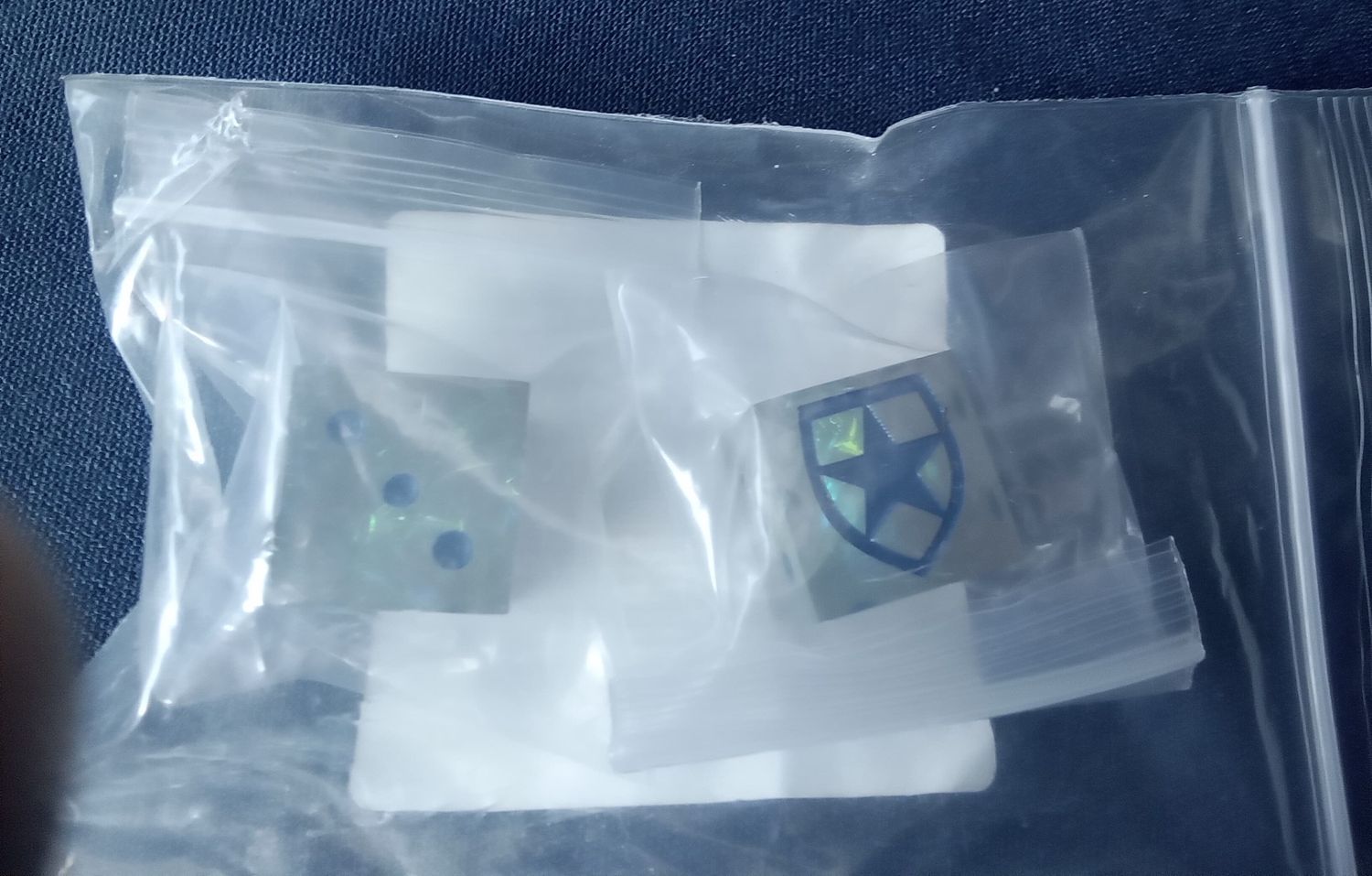 Laser Etched Blue Star Irregulars Dice Pair
