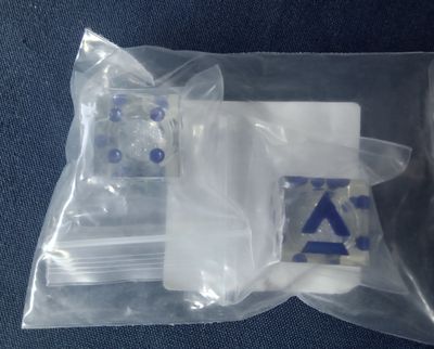 Battletech Logo (purple/teal) Laser Etched Dice Pair