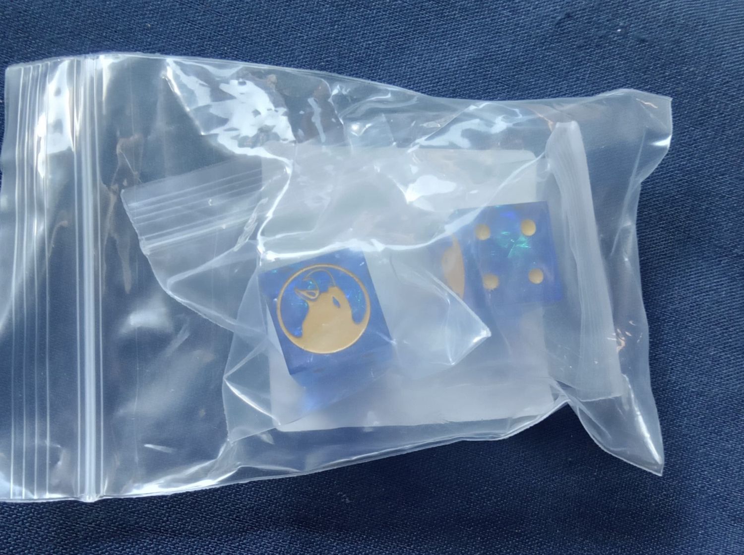 Laser Etched Crescent Hawks Dice Pair