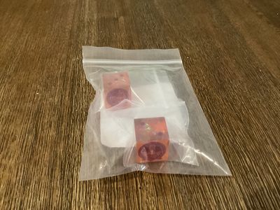 Laser Etched Clan Fire Mandrill Dice Pair