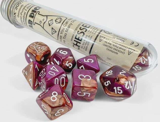 Lab Dice Gemini  Copper-Purple White