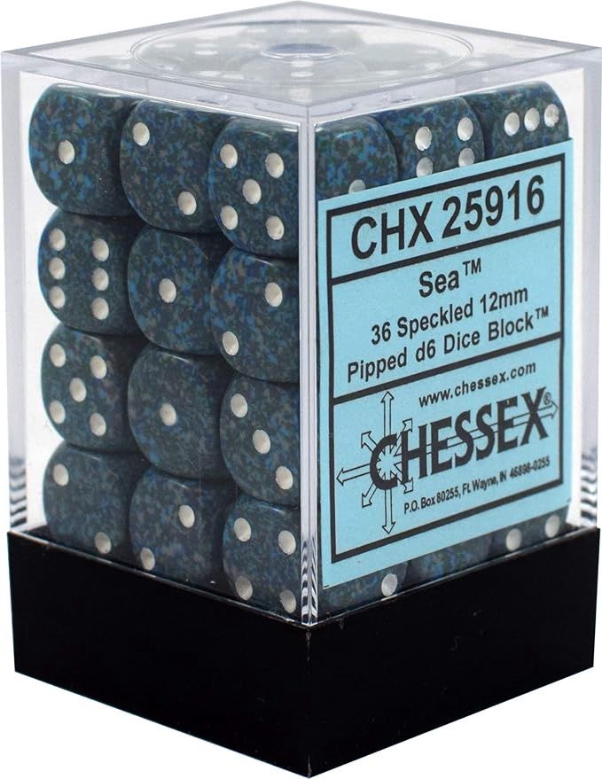 Chessex D6 Dice 12mm Speckled Sea