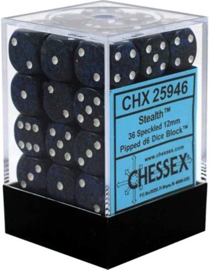 Chessex D6 Dice 12mm Speckled Stealth