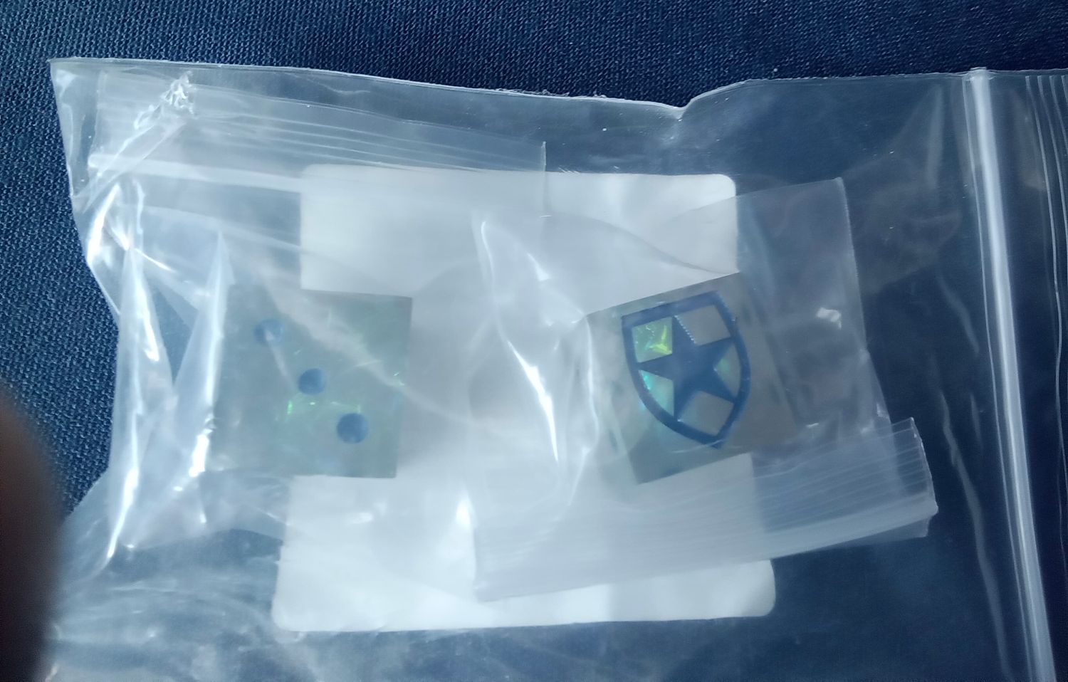 Laser Etched Blue Star Irregulars Dice Pair
